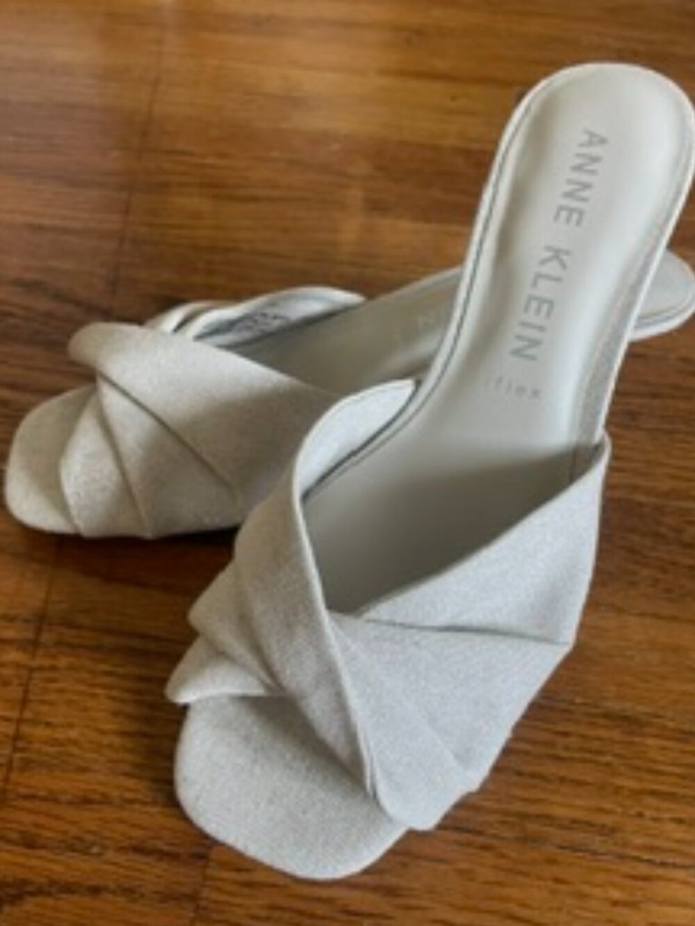 Anne Klien Lauraly Mule Sandals in Natural Silk